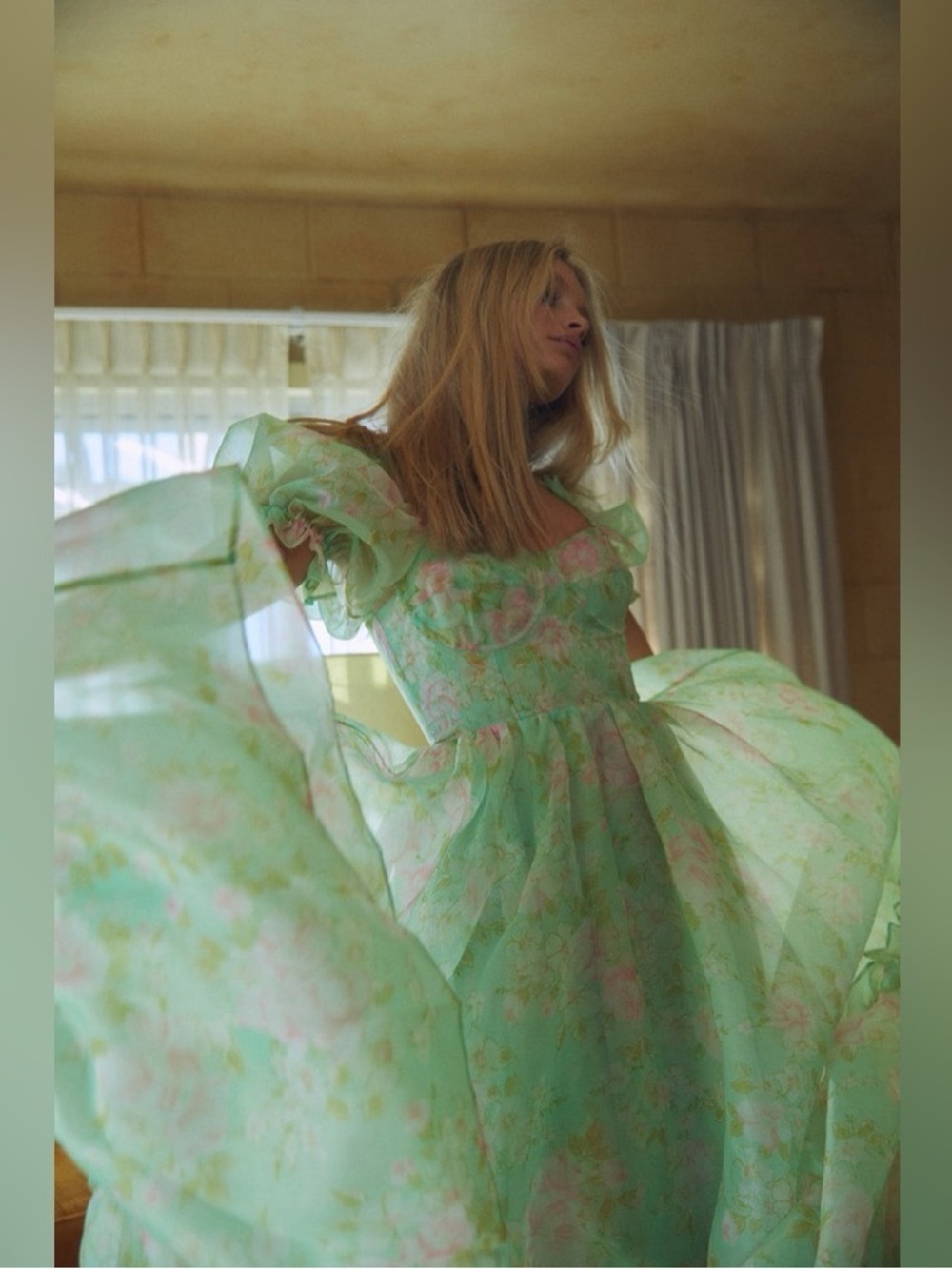 Selkie Acid Trip Ritz Green Floral Maxi Dress